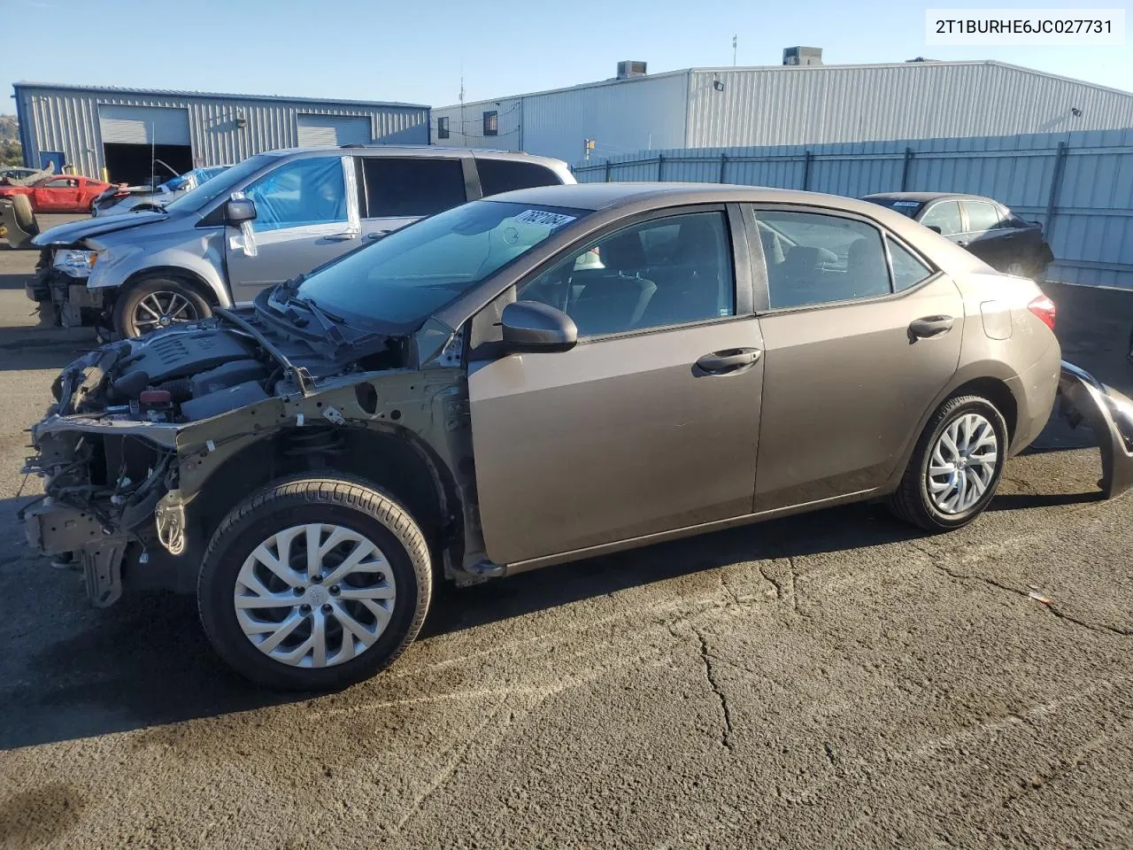 2018 Toyota Corolla L VIN: 2T1BURHE6JC027731 Lot: 76821064