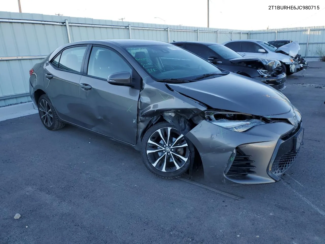 2018 Toyota Corolla L VIN: 2T1BURHE6JC980715 Lot: 77030174