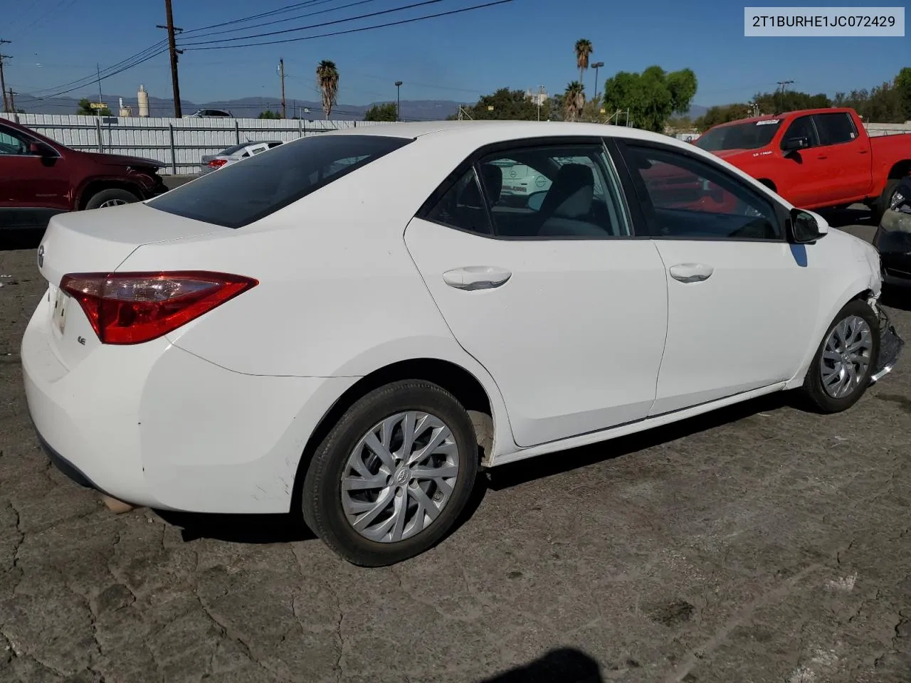 2018 Toyota Corolla L VIN: 2T1BURHE1JC072429 Lot: 77463784