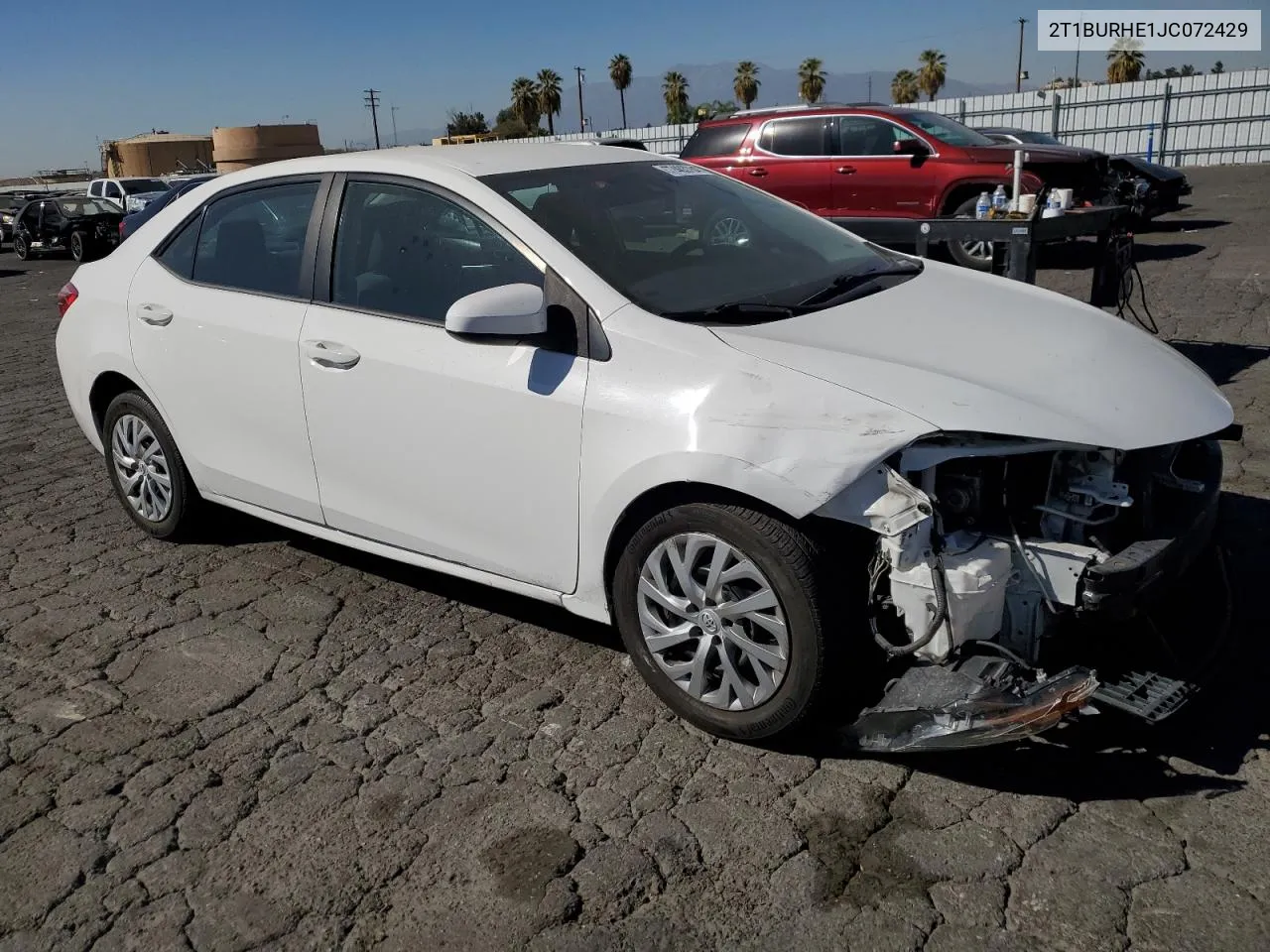 2018 Toyota Corolla L VIN: 2T1BURHE1JC072429 Lot: 77463784