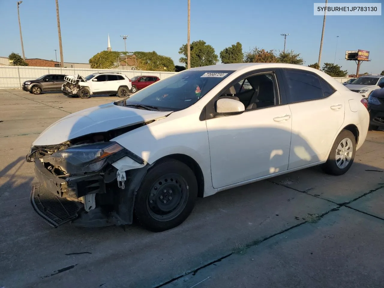 2018 Toyota Corolla L VIN: 5YFBURHE1JP783130 Lot: 77698724