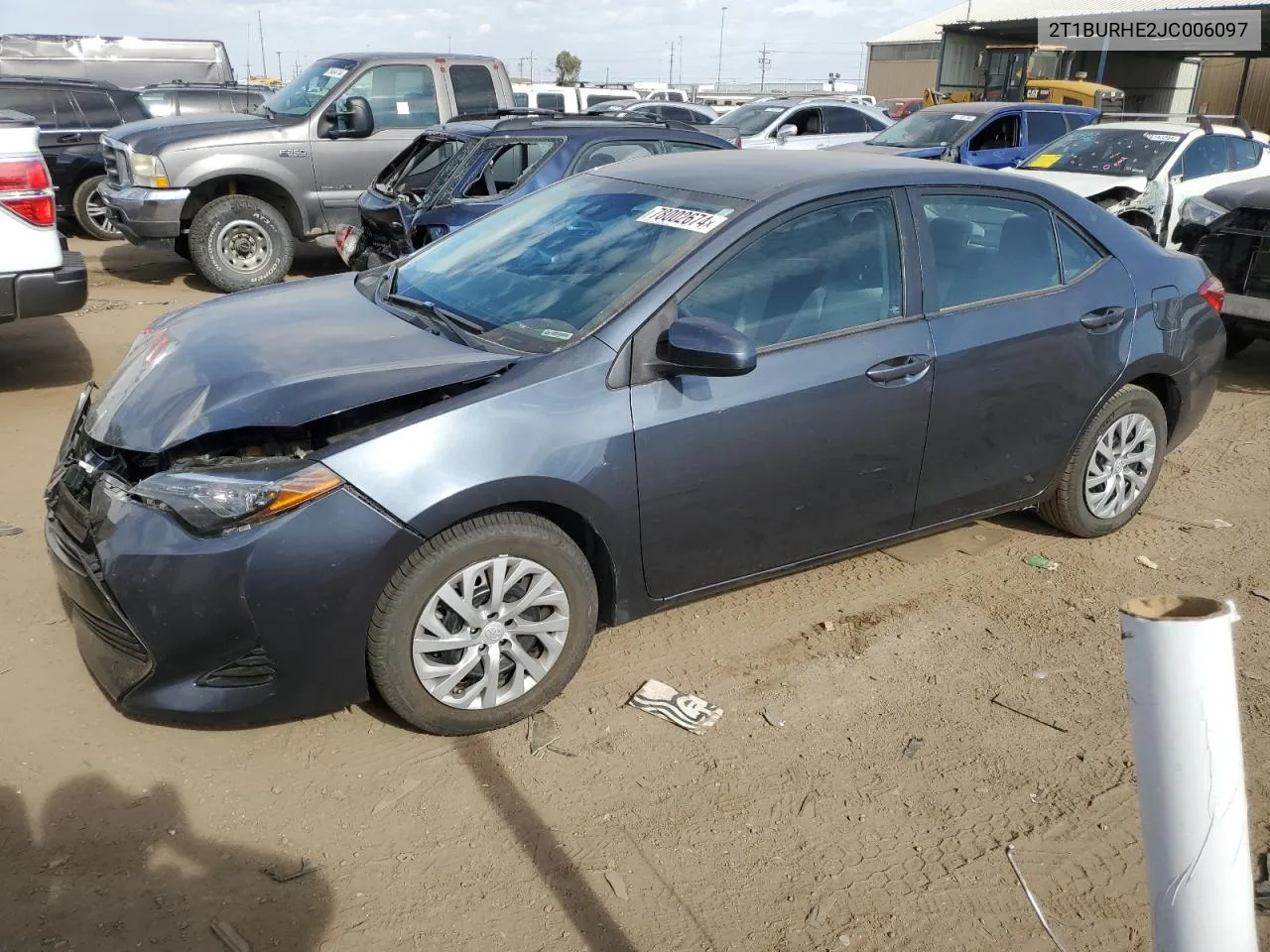 2018 Toyota Corolla L VIN: 2T1BURHE2JC006097 Lot: 78002674