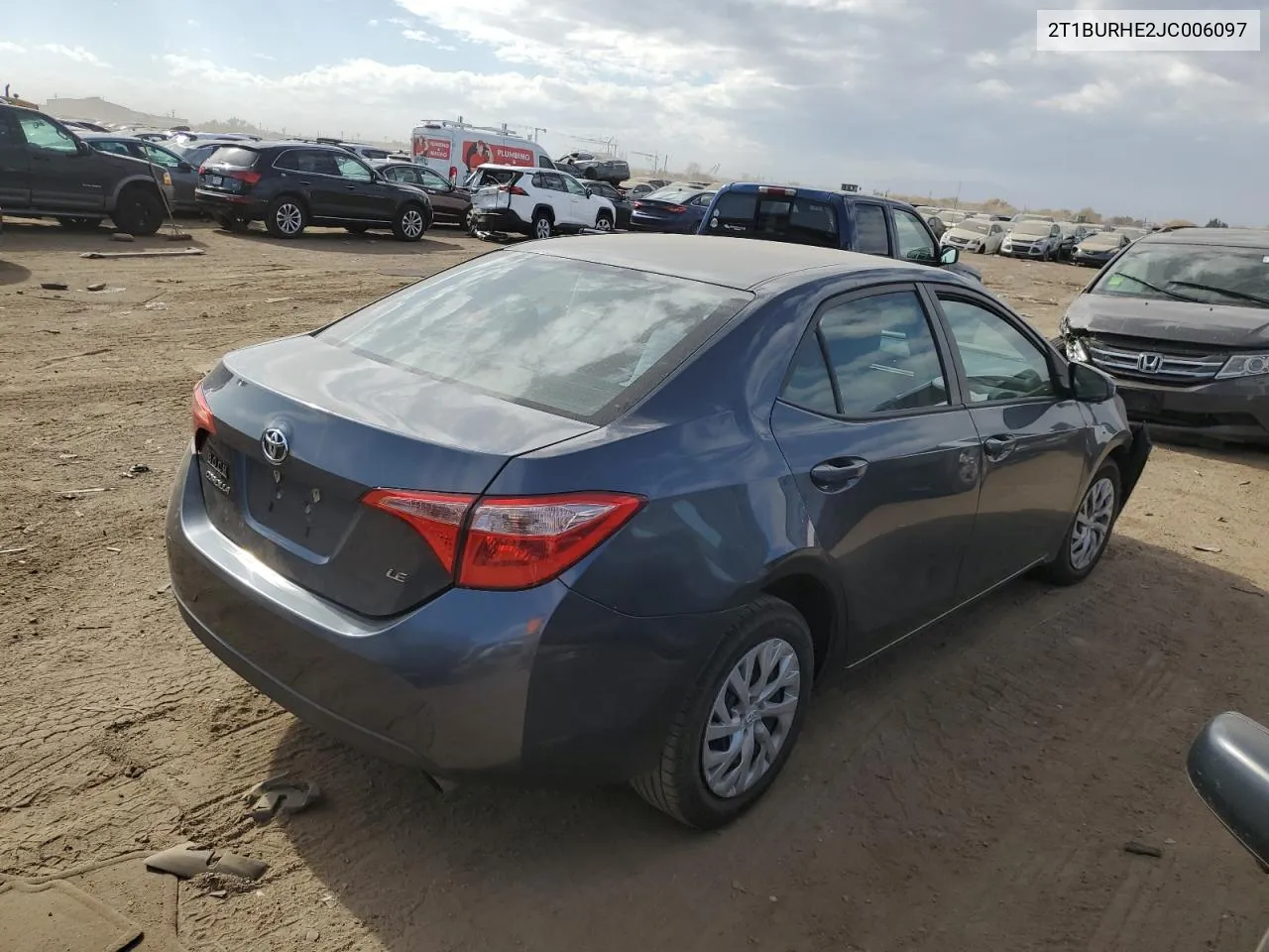 2018 Toyota Corolla L VIN: 2T1BURHE2JC006097 Lot: 78002674