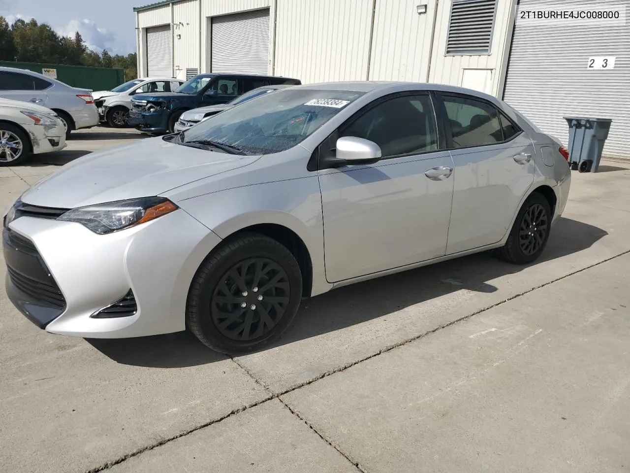 2018 Toyota Corolla L VIN: 2T1BURHE4JC008000 Lot: 78239384