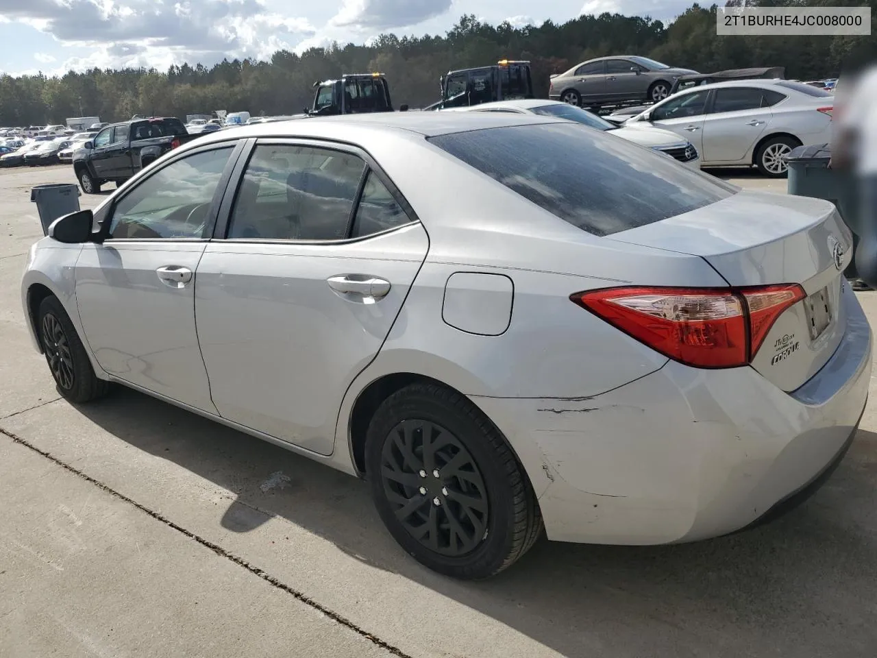 2018 Toyota Corolla L VIN: 2T1BURHE4JC008000 Lot: 78239384