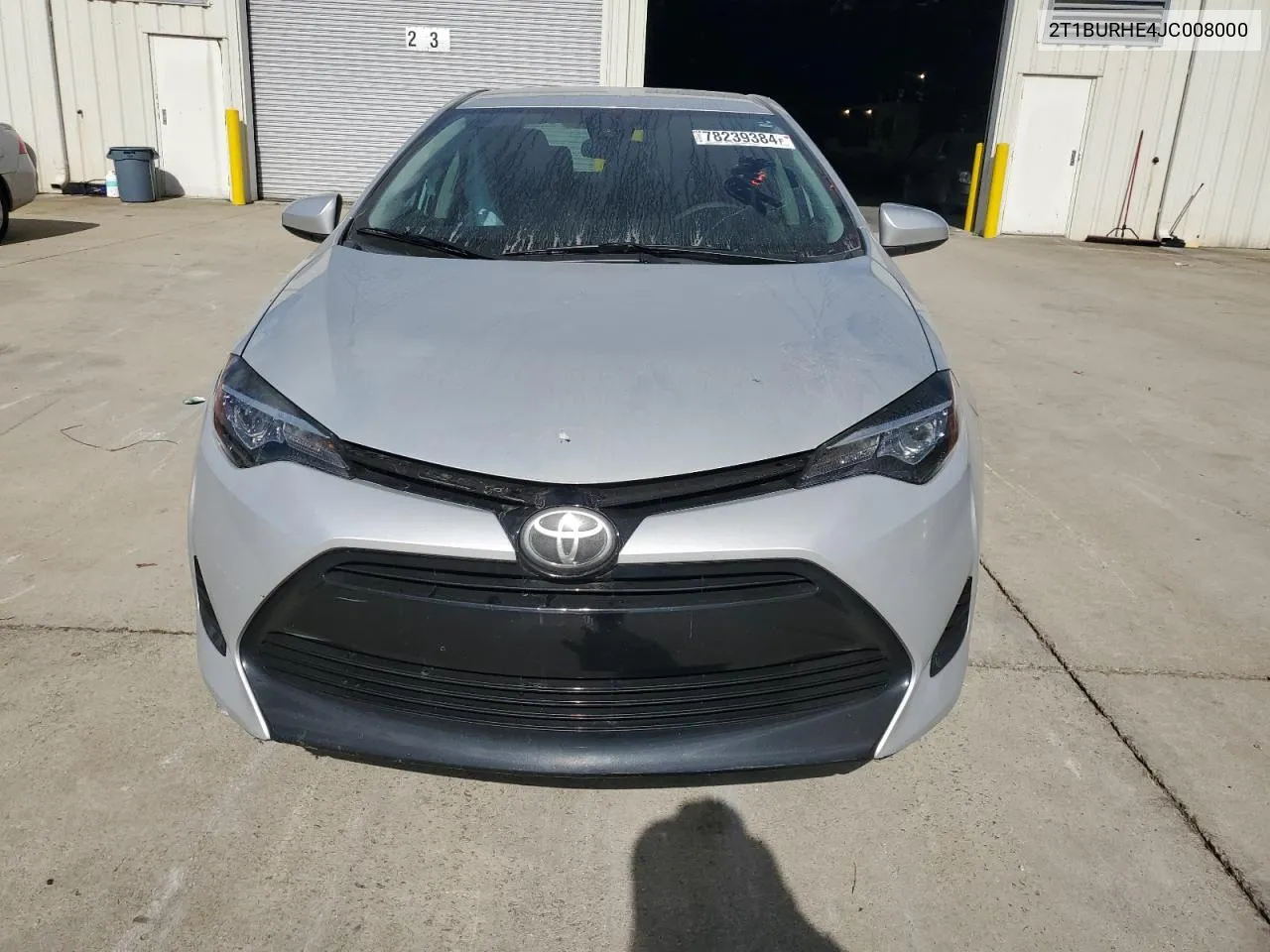 2018 Toyota Corolla L VIN: 2T1BURHE4JC008000 Lot: 78239384