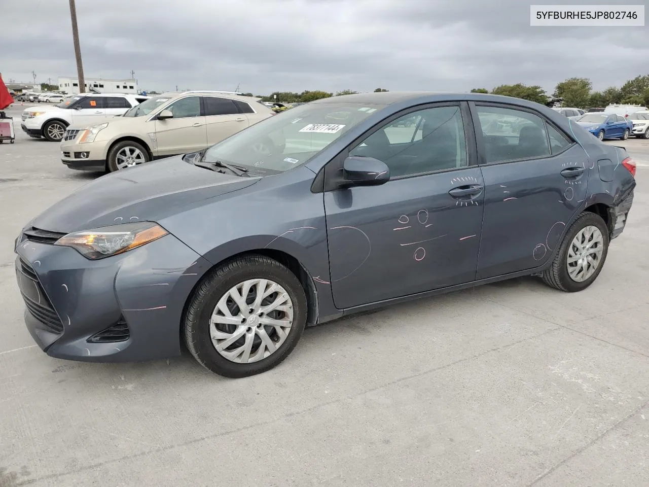 2018 Toyota Corolla L VIN: 5YFBURHE5JP802746 Lot: 78377144