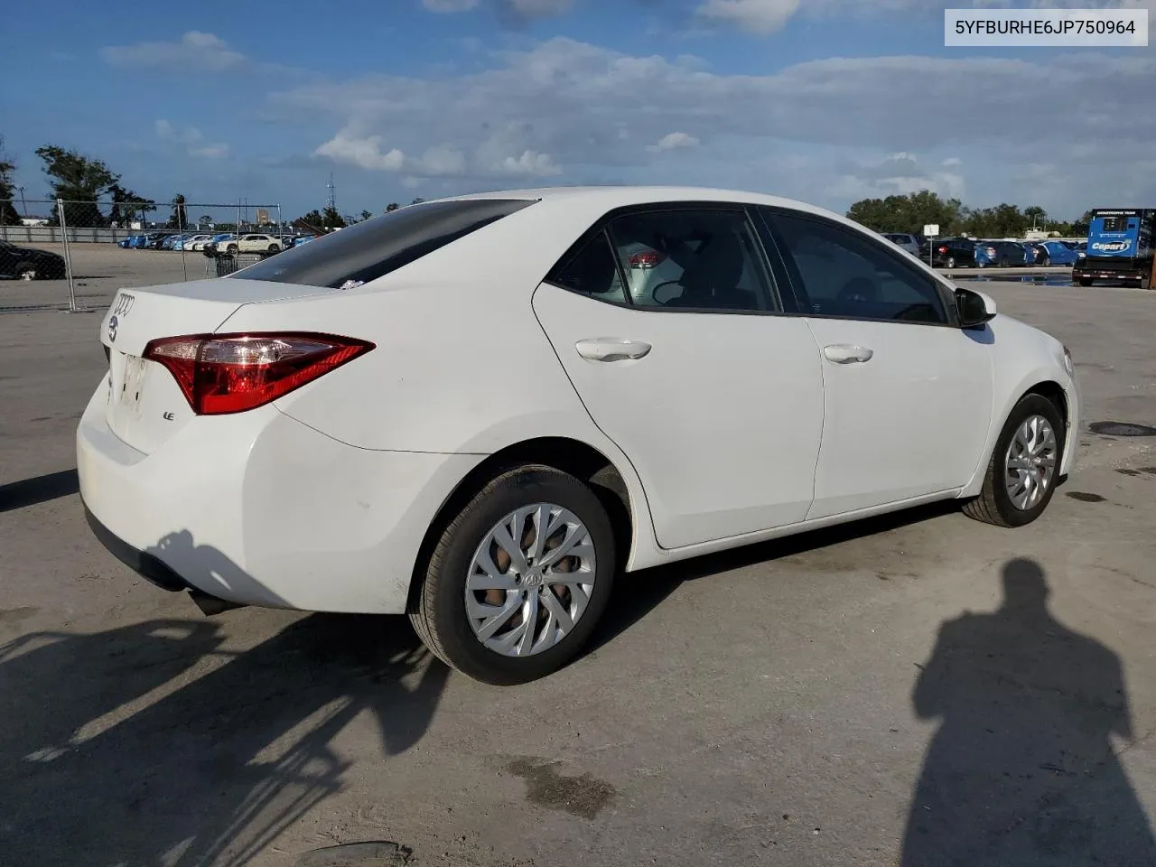 2018 Toyota Corolla L VIN: 5YFBURHE6JP750964 Lot: 78415314