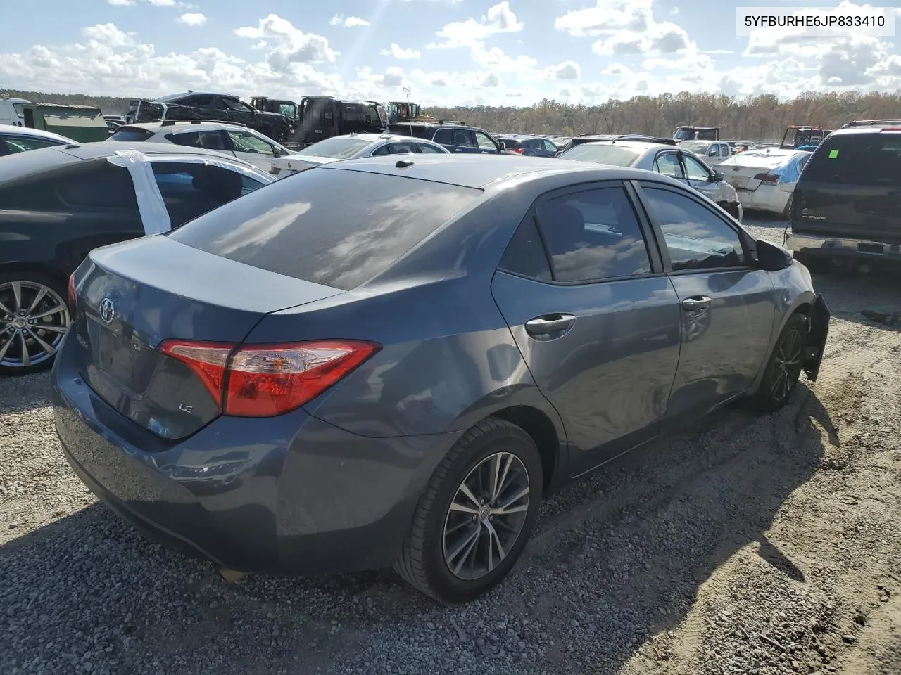 2018 Toyota Corolla L VIN: 5YFBURHE6JP833410 Lot: 78438974