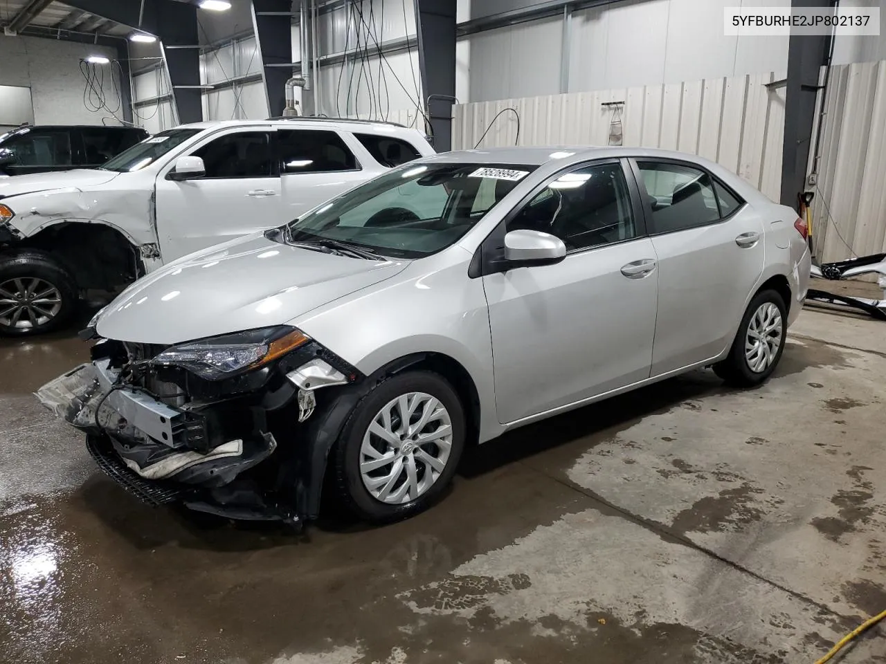 2018 Toyota Corolla L VIN: 5YFBURHE2JP802137 Lot: 78528994