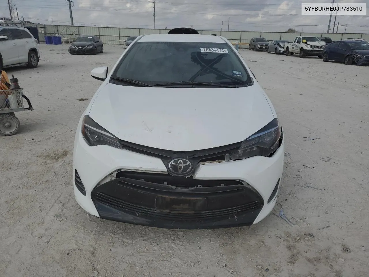 2018 Toyota Corolla L VIN: 5YFBURHE0JP783510 Lot: 78536474