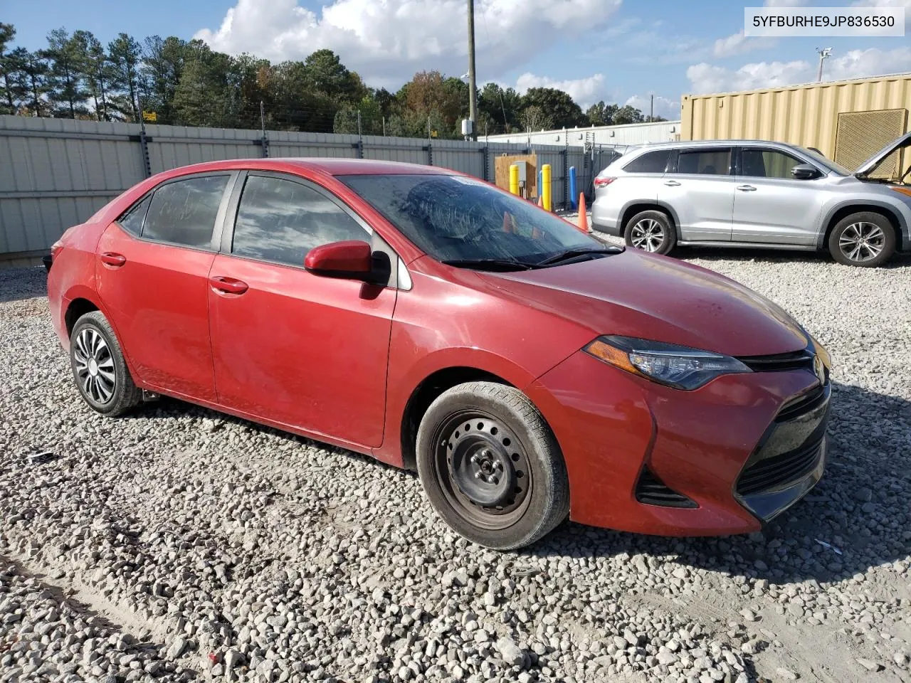 2018 Toyota Corolla L VIN: 5YFBURHE9JP836530 Lot: 78838224