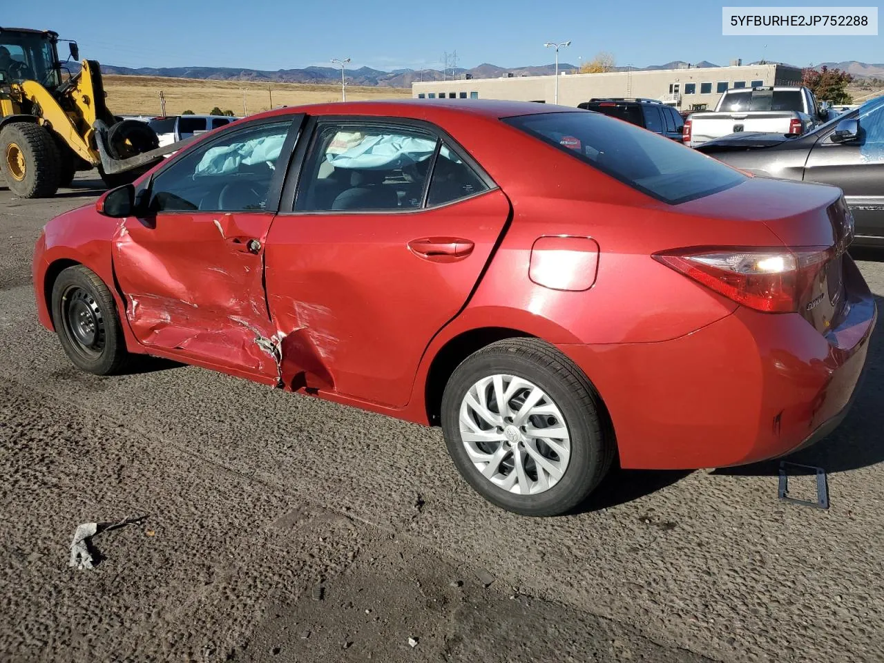 2018 Toyota Corolla L VIN: 5YFBURHE2JP752288 Lot: 78929414