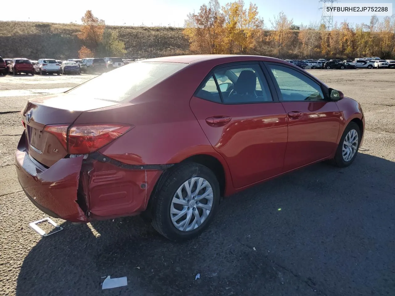 2018 Toyota Corolla L VIN: 5YFBURHE2JP752288 Lot: 78929414