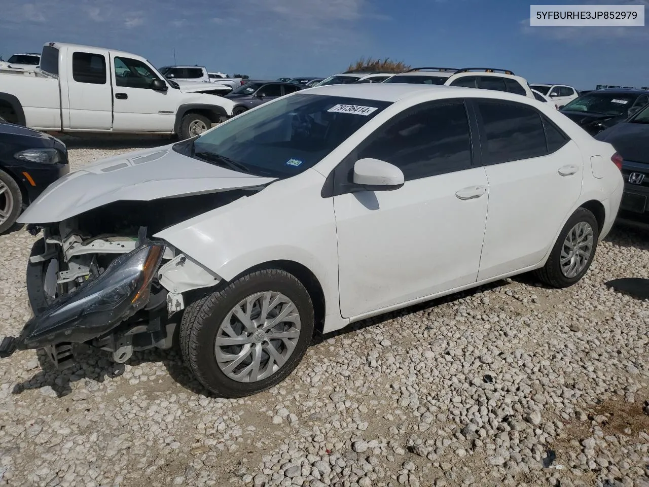 2018 Toyota Corolla L VIN: 5YFBURHE3JP852979 Lot: 79136414