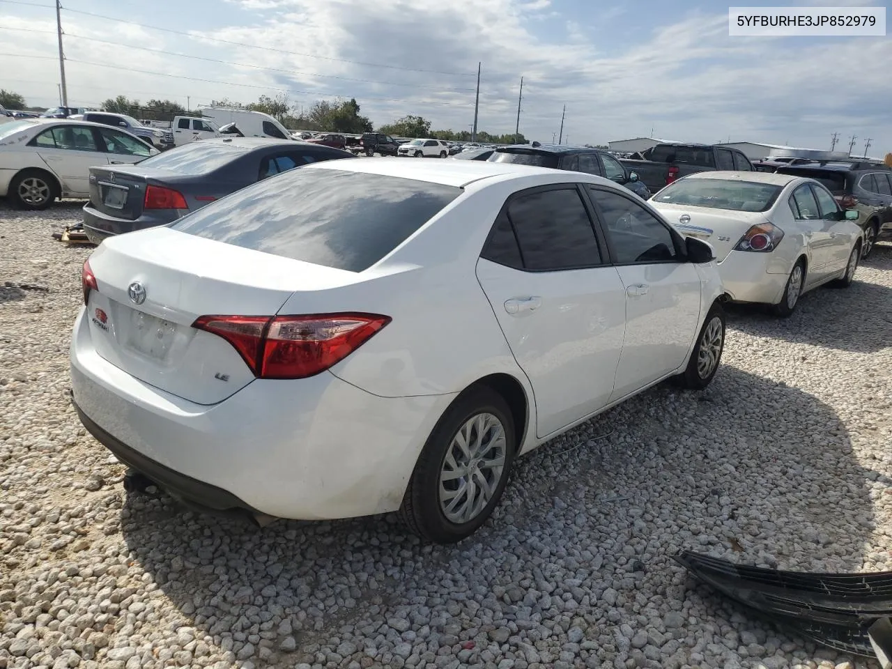 2018 Toyota Corolla L VIN: 5YFBURHE3JP852979 Lot: 79136414