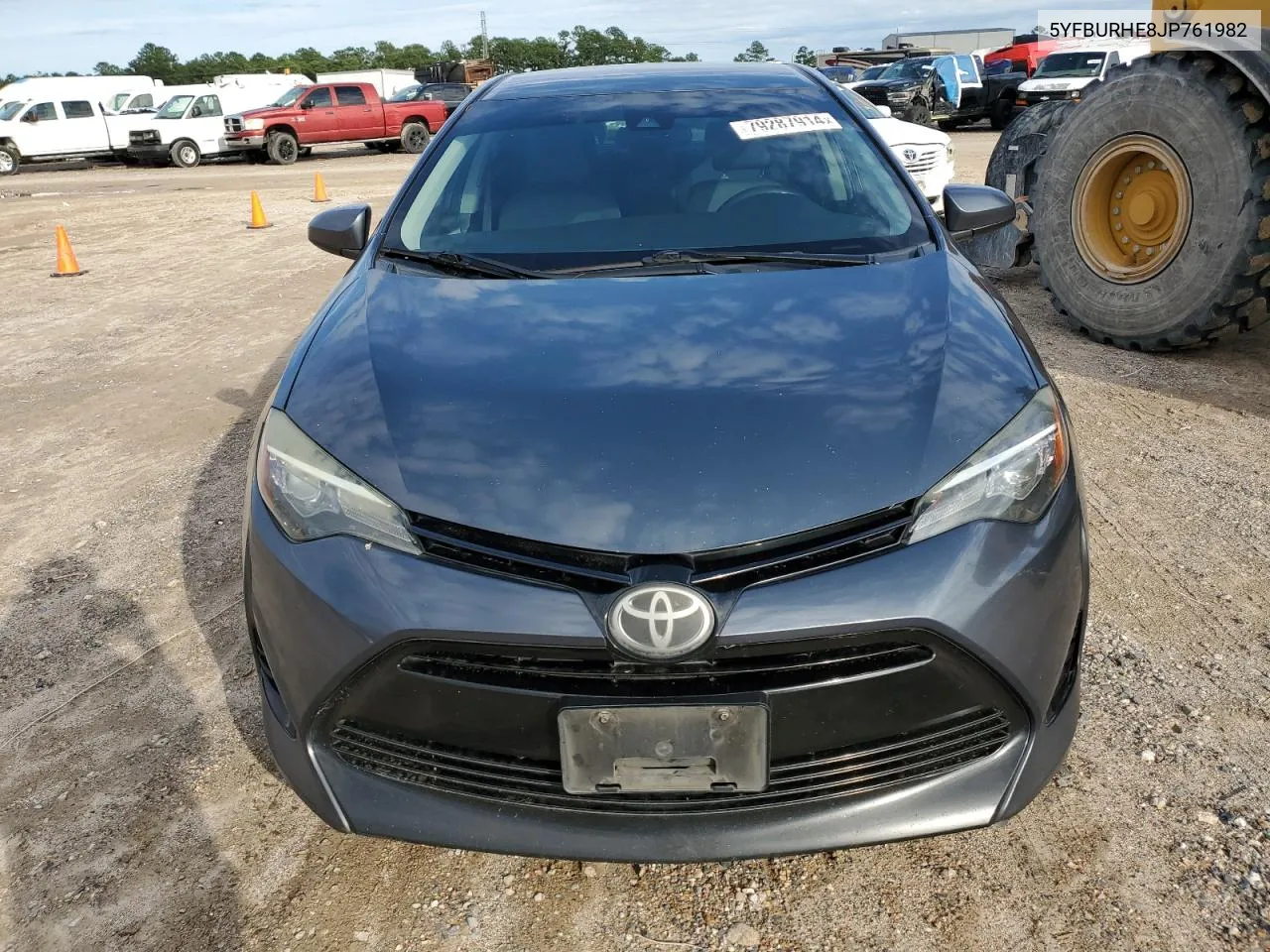 2018 Toyota Corolla L VIN: 5YFBURHE8JP761982 Lot: 79287914