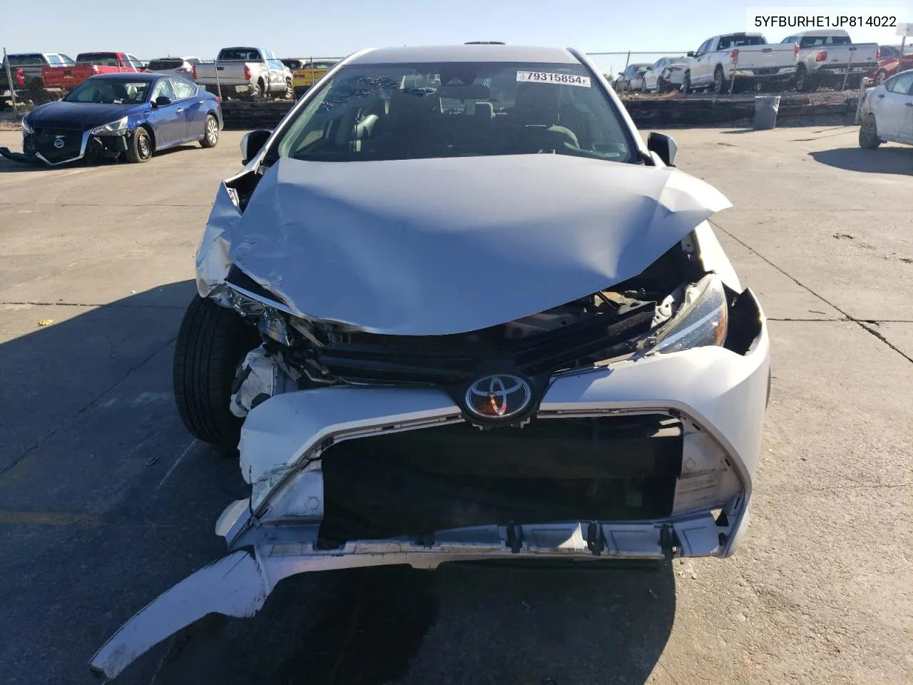 2018 Toyota Corolla L VIN: 5YFBURHE1JP814022 Lot: 79315854