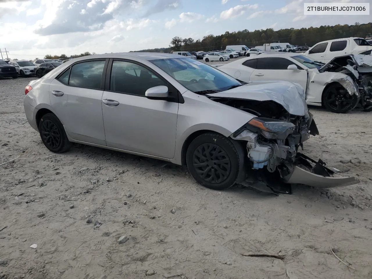 2018 Toyota Corolla L VIN: 2T1BURHE1JC071006 Lot: 79329134