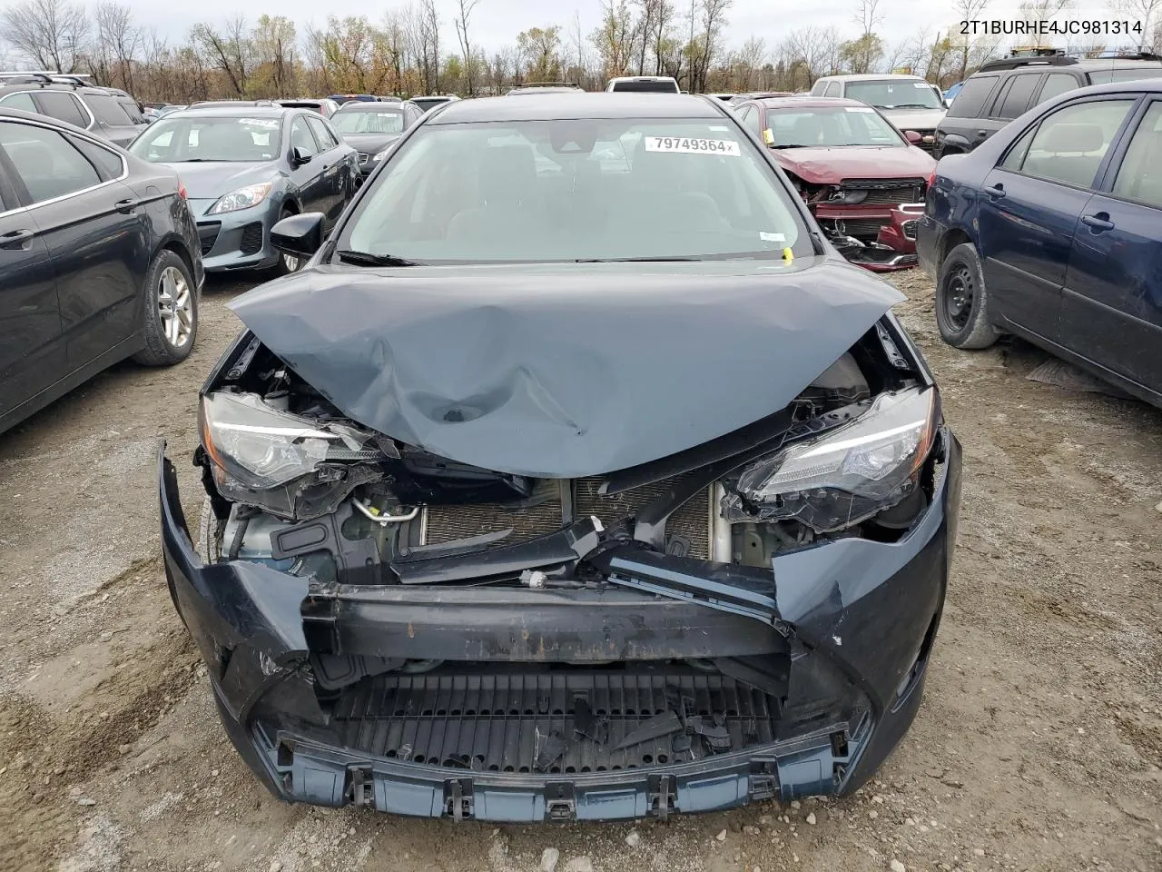 2018 Toyota Corolla L VIN: 2T1BURHE4JC981314 Lot: 79749364