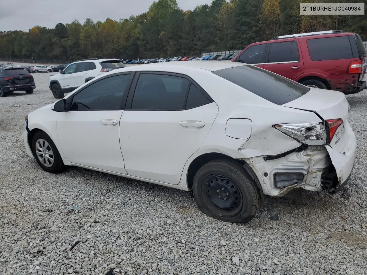 2018 Toyota Corolla L VIN: 2T1BURHE1JC040984 Lot: 79817284