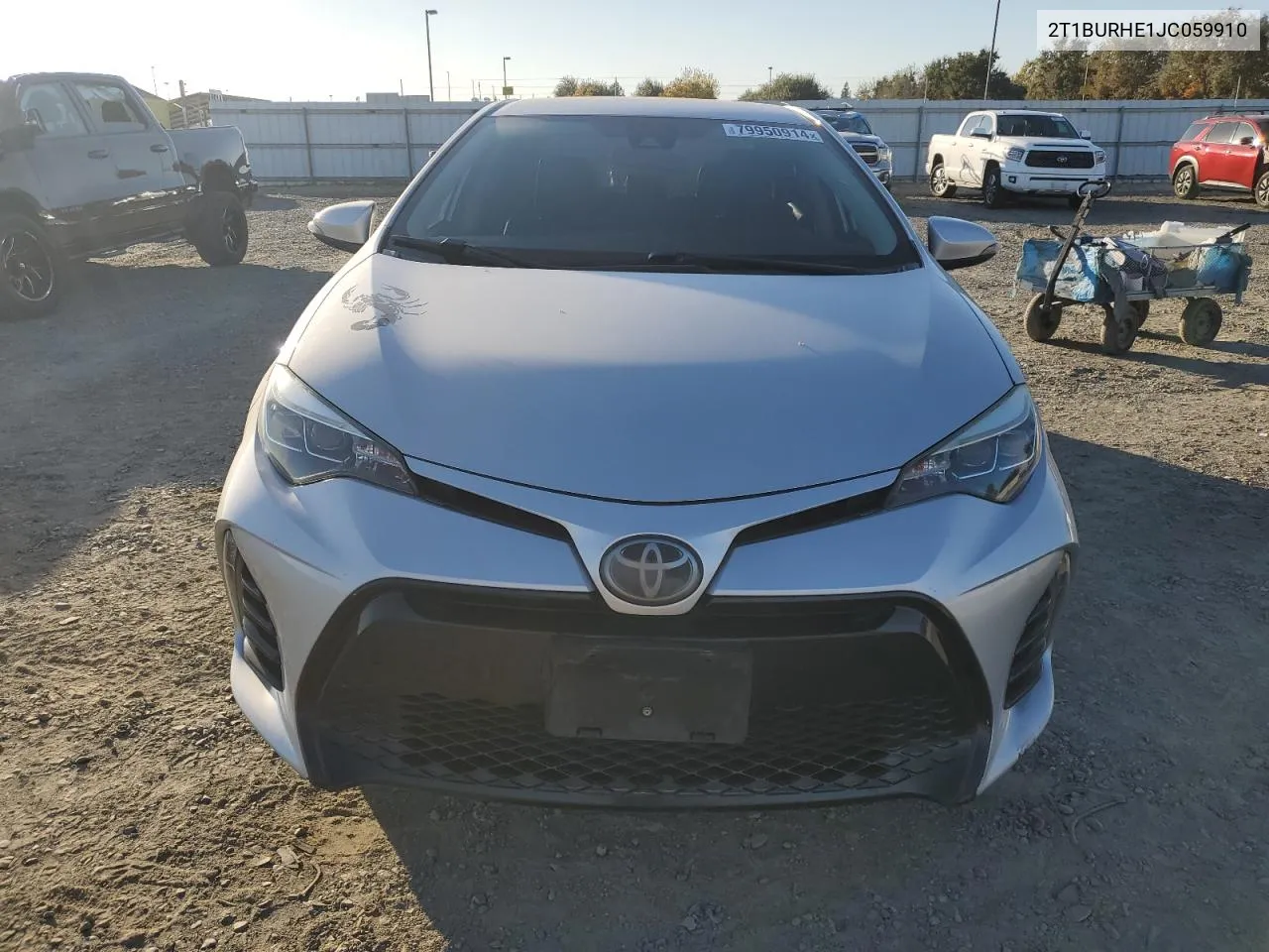 2018 Toyota Corolla L VIN: 2T1BURHE1JC059910 Lot: 79950914