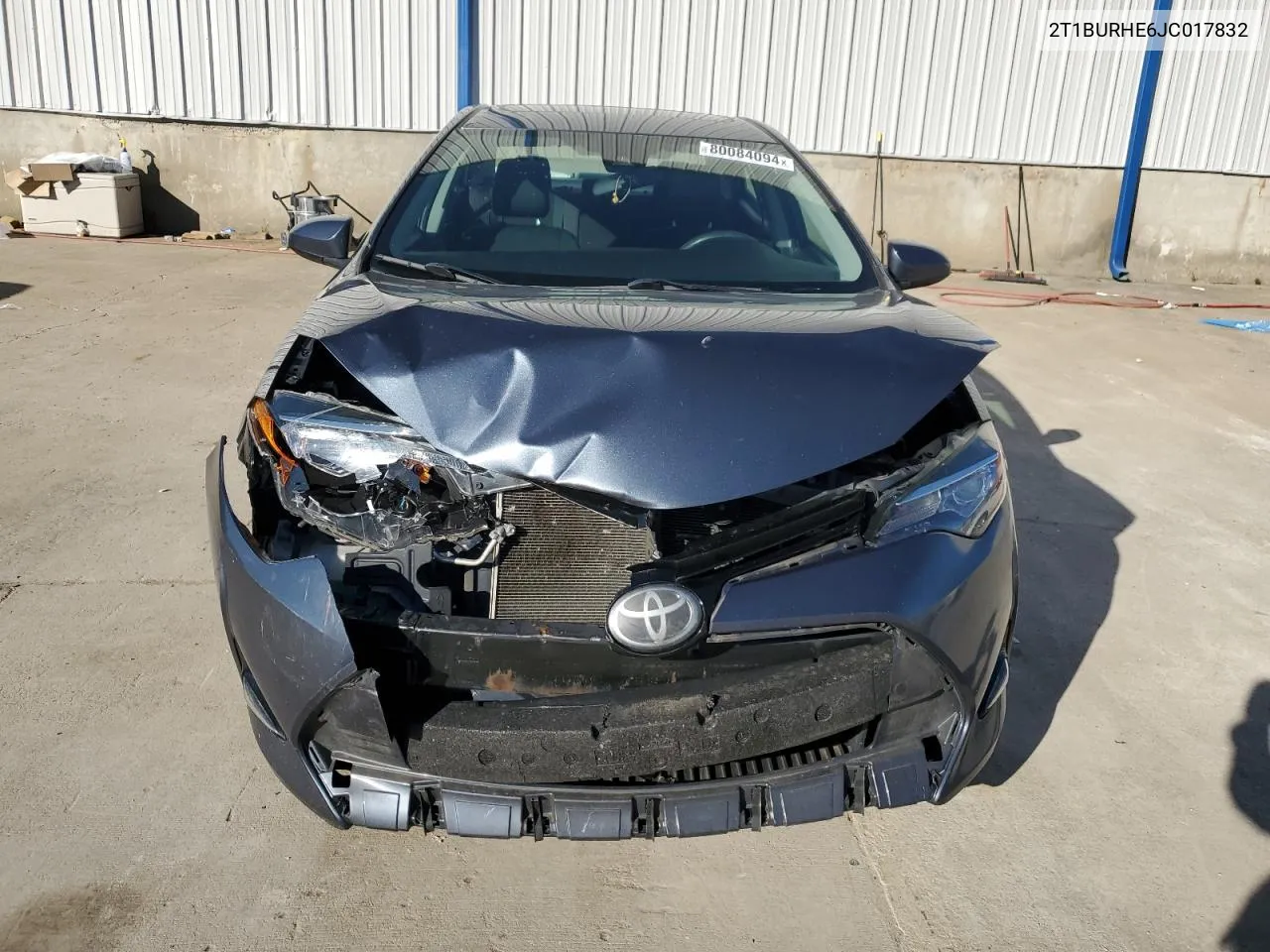 2018 Toyota Corolla L VIN: 2T1BURHE6JC017832 Lot: 80084094