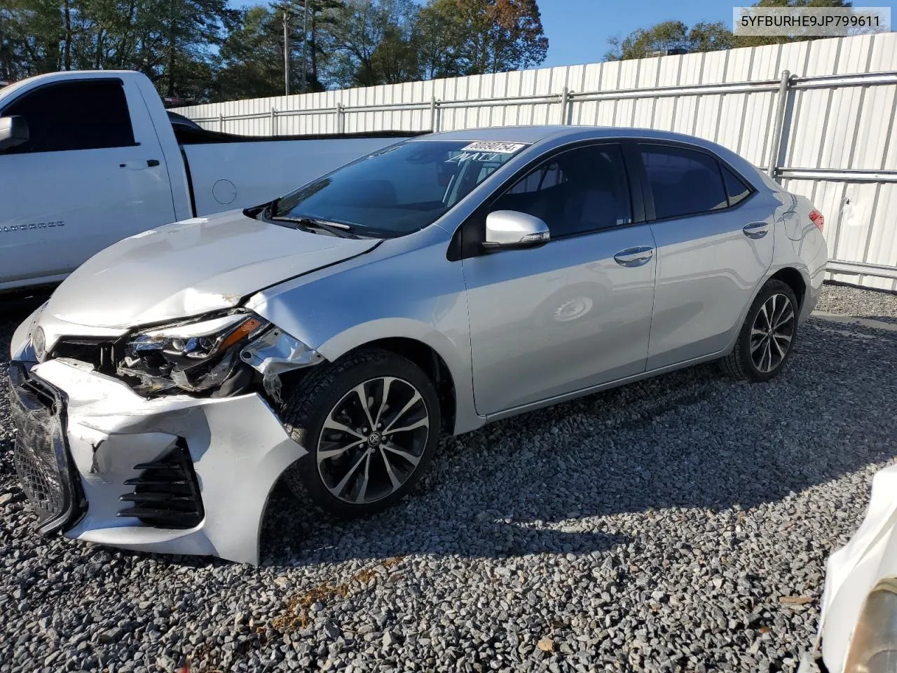 2018 Toyota Corolla L VIN: 5YFBURHE9JP799611 Lot: 80090754