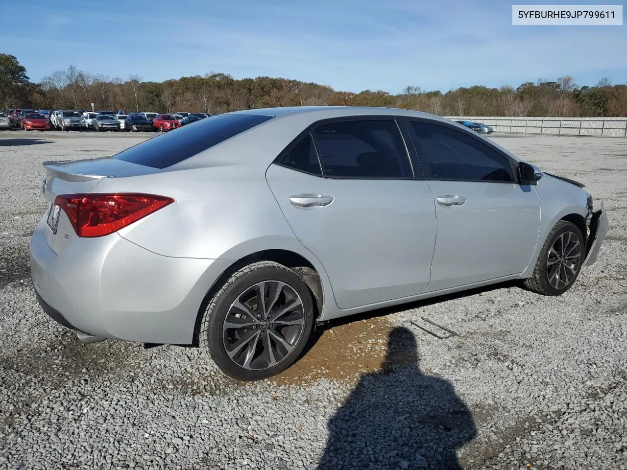 2018 Toyota Corolla L VIN: 5YFBURHE9JP799611 Lot: 80090754