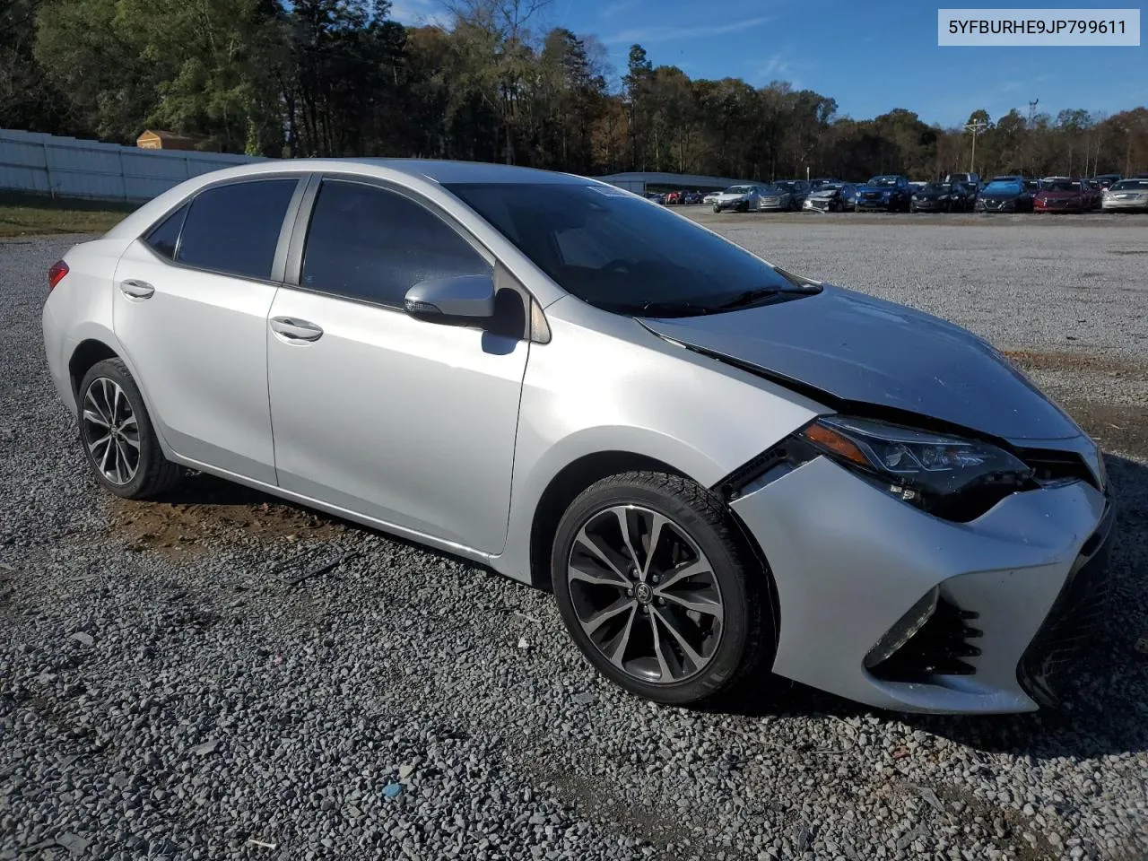 2018 Toyota Corolla L VIN: 5YFBURHE9JP799611 Lot: 80090754