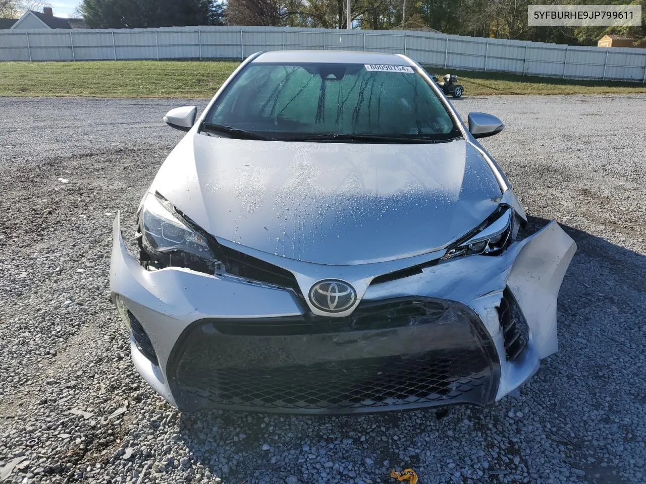 2018 Toyota Corolla L VIN: 5YFBURHE9JP799611 Lot: 80090754