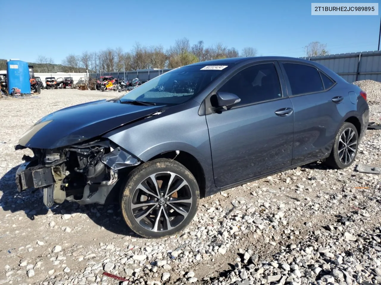 2018 Toyota Corolla L VIN: 2T1BURHE2JC989895 Lot: 80202434