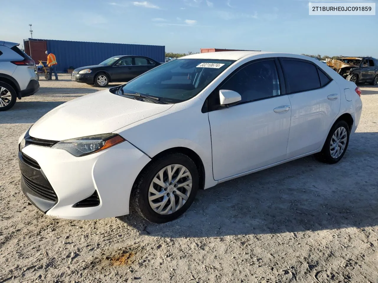 2018 Toyota Corolla L VIN: 2T1BURHE0JC091859 Lot: 80210674