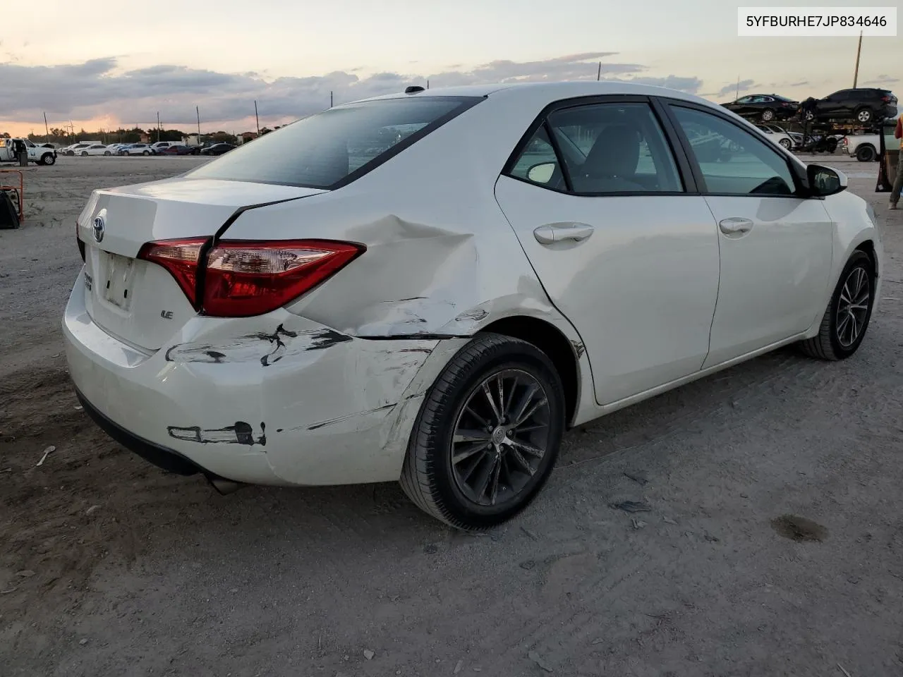 2018 Toyota Corolla L VIN: 5YFBURHE7JP834646 Lot: 80367954