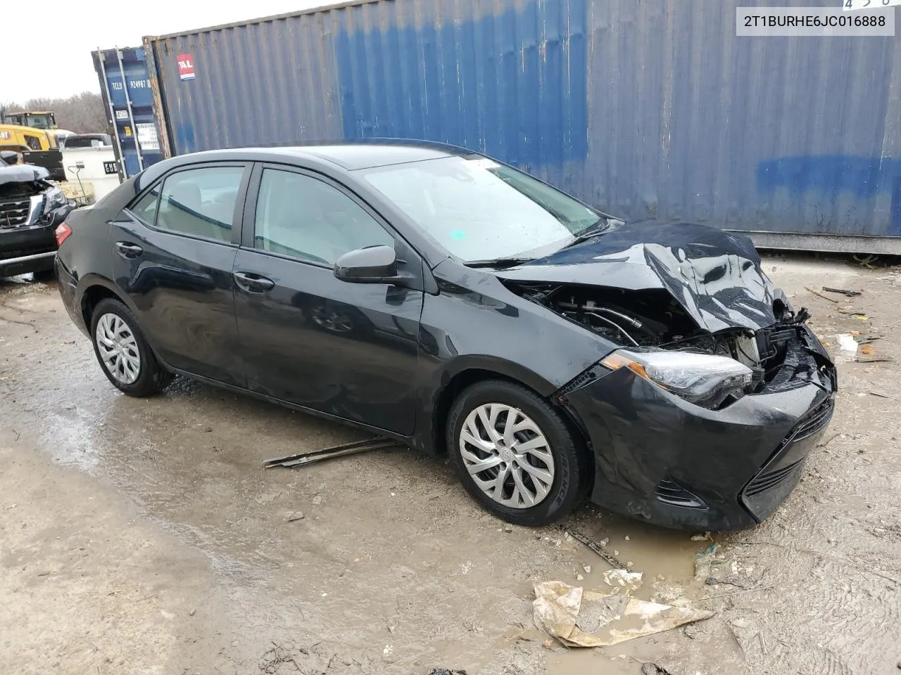 2018 Toyota Corolla L VIN: 2T1BURHE6JC016888 Lot: 80493704