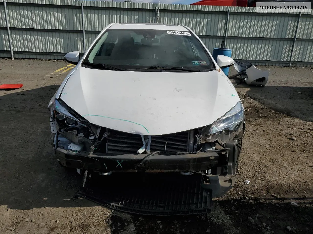 2018 Toyota Corolla L VIN: 2T1BURHE2JC114719 Lot: 80618464