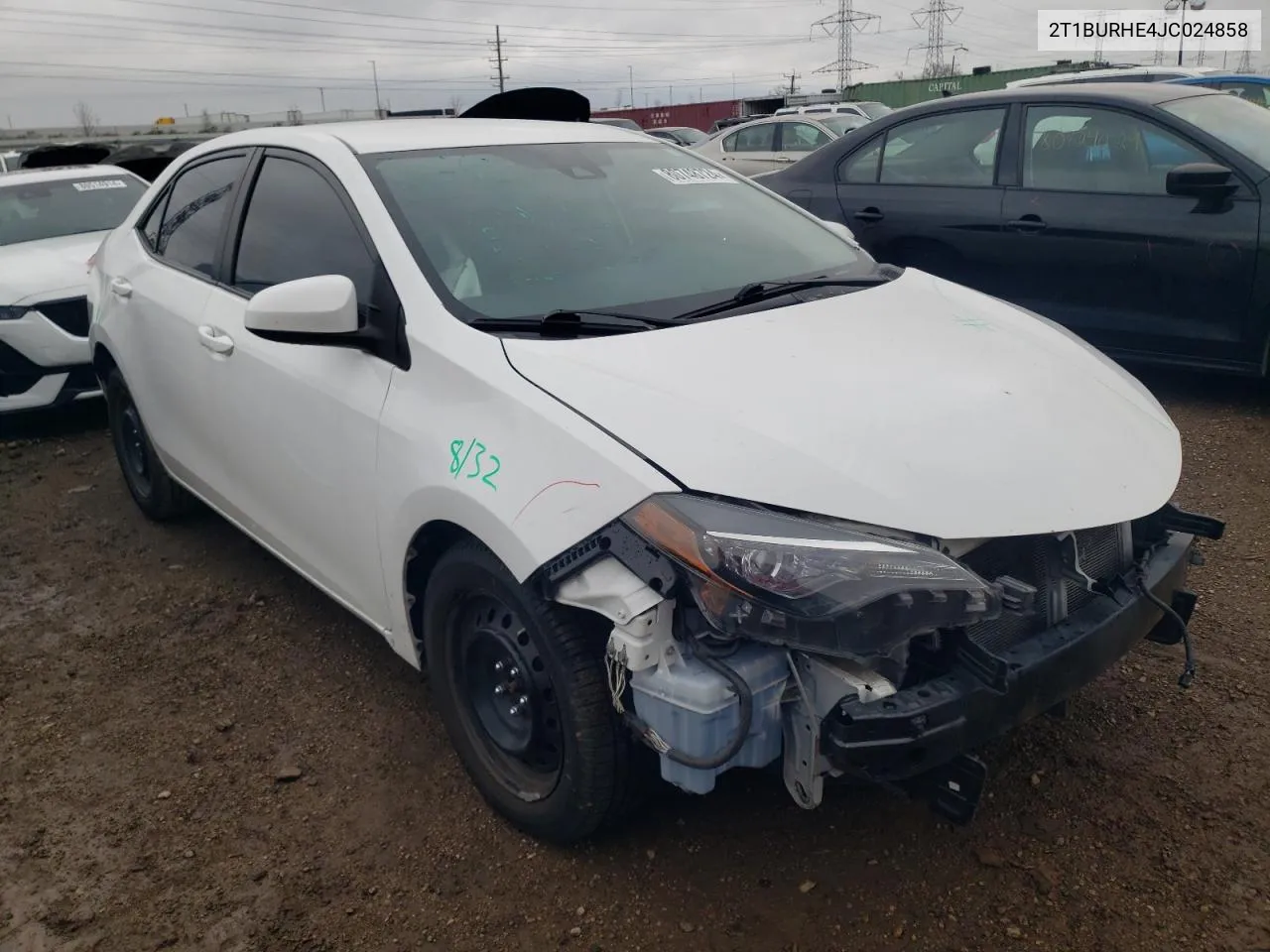 2018 Toyota Corolla L VIN: 2T1BURHE4JC024858 Lot: 80748724