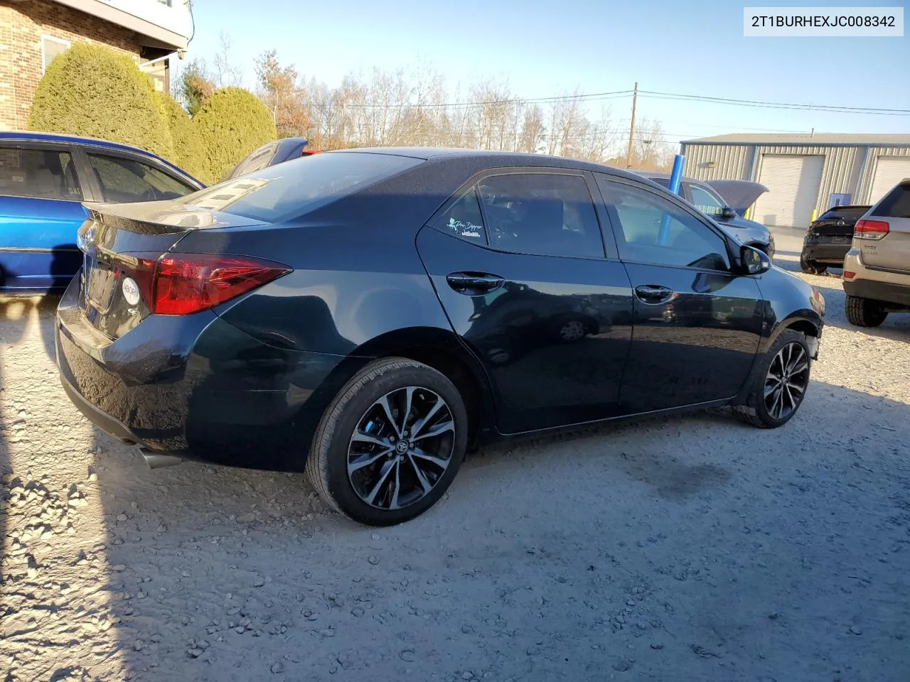 2018 Toyota Corolla L VIN: 2T1BURHEXJC008342 Lot: 80761054