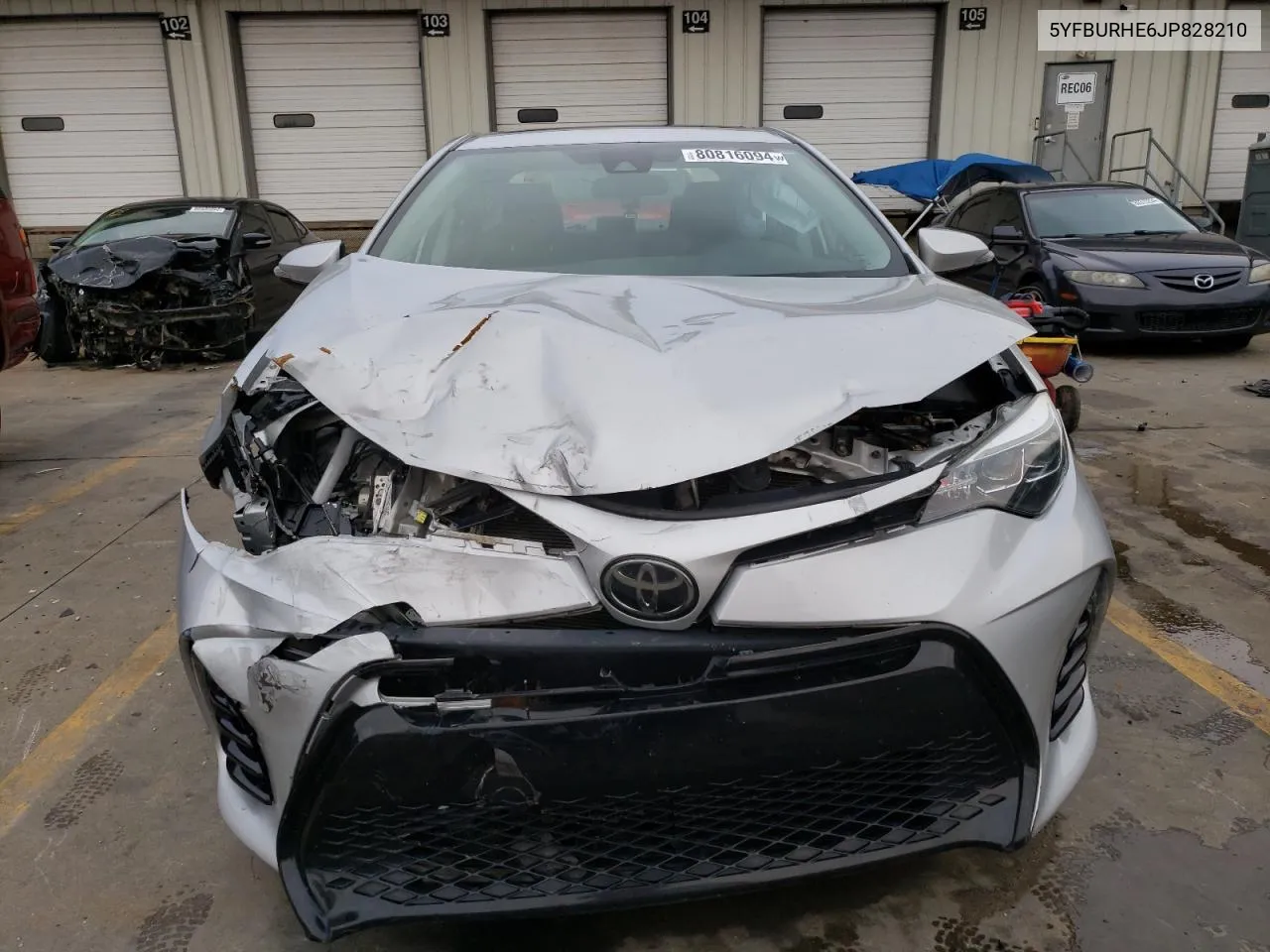 2018 Toyota Corolla L VIN: 5YFBURHE6JP828210 Lot: 80816094