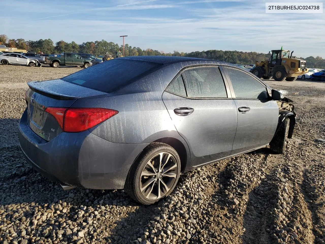 2018 Toyota Corolla L VIN: 2T1BURHE5JC024738 Lot: 80923554