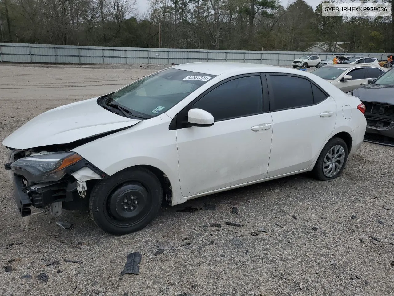 2019 Toyota Corolla L VIN: 5YFBURHEXKP939036 Lot: 45531794