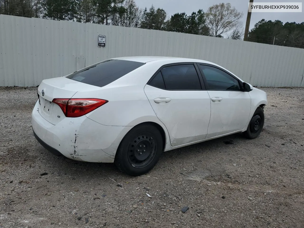 2019 Toyota Corolla L VIN: 5YFBURHEXKP939036 Lot: 45531794