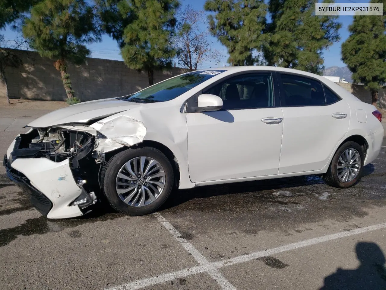 2019 Toyota Corolla L VIN: 5YFBURHE2KP931576 Lot: 51229094