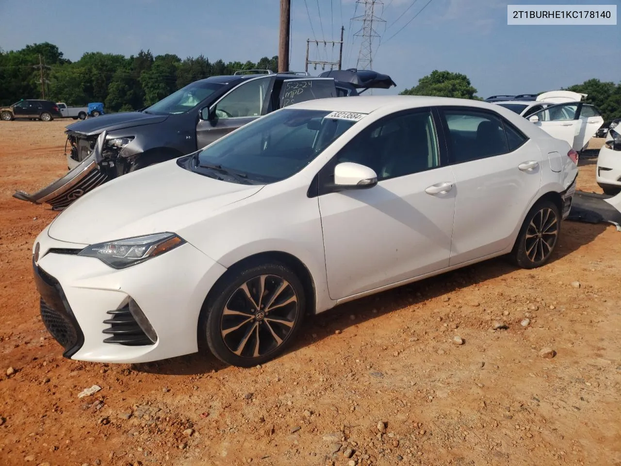 2019 Toyota Corolla L VIN: 2T1BURHE1KC178140 Lot: 53213584