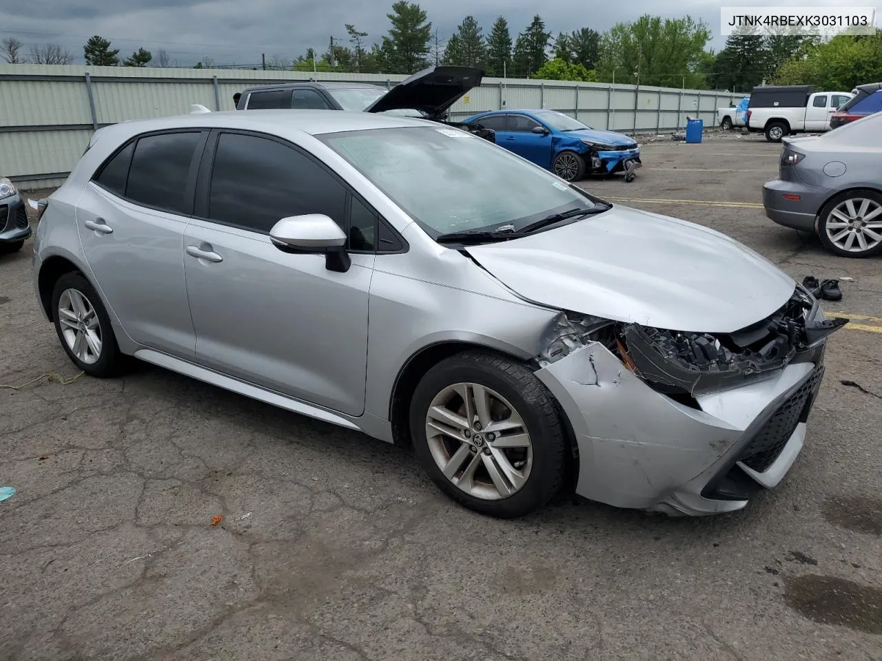 2019 Toyota Corolla Se VIN: JTNK4RBEXK3031103 Lot: 55270914