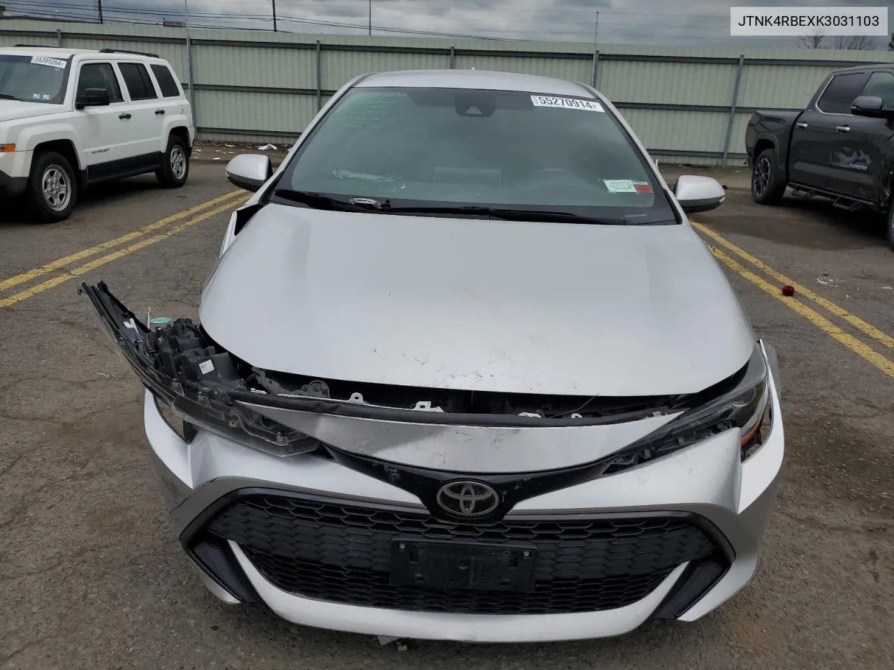 2019 Toyota Corolla Se VIN: JTNK4RBEXK3031103 Lot: 55270914