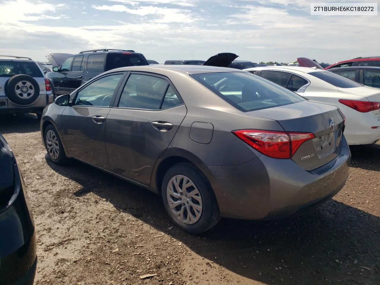 2019 Toyota Corolla L VIN: 2T1BURHE6KC180272 Lot: 61765104