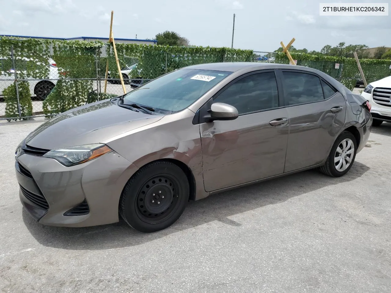 2019 Toyota Corolla L VIN: 2T1BURHE1KC206342 Lot: 62595794