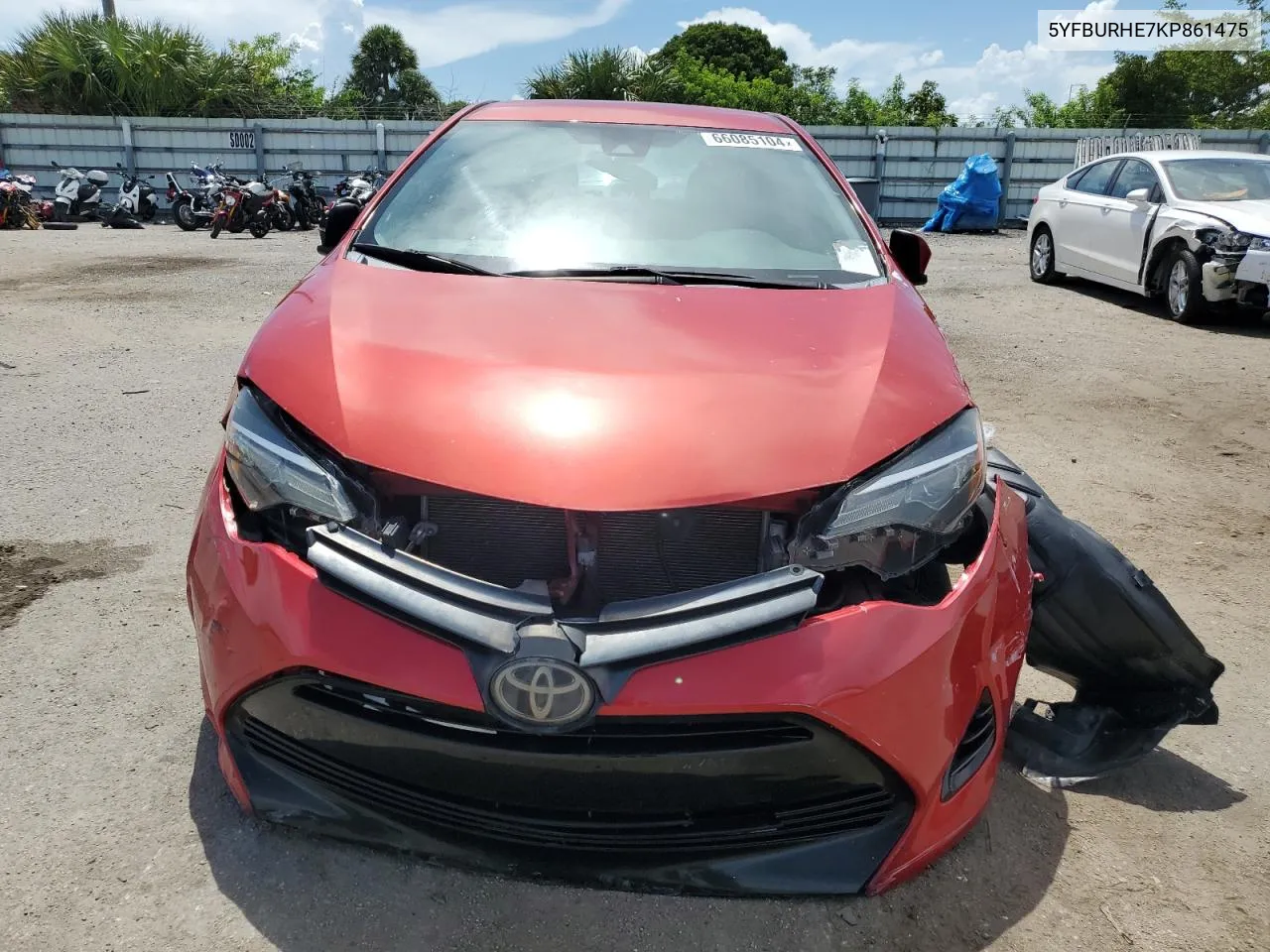 2019 Toyota Corolla L VIN: 5YFBURHE7KP861475 Lot: 66085104