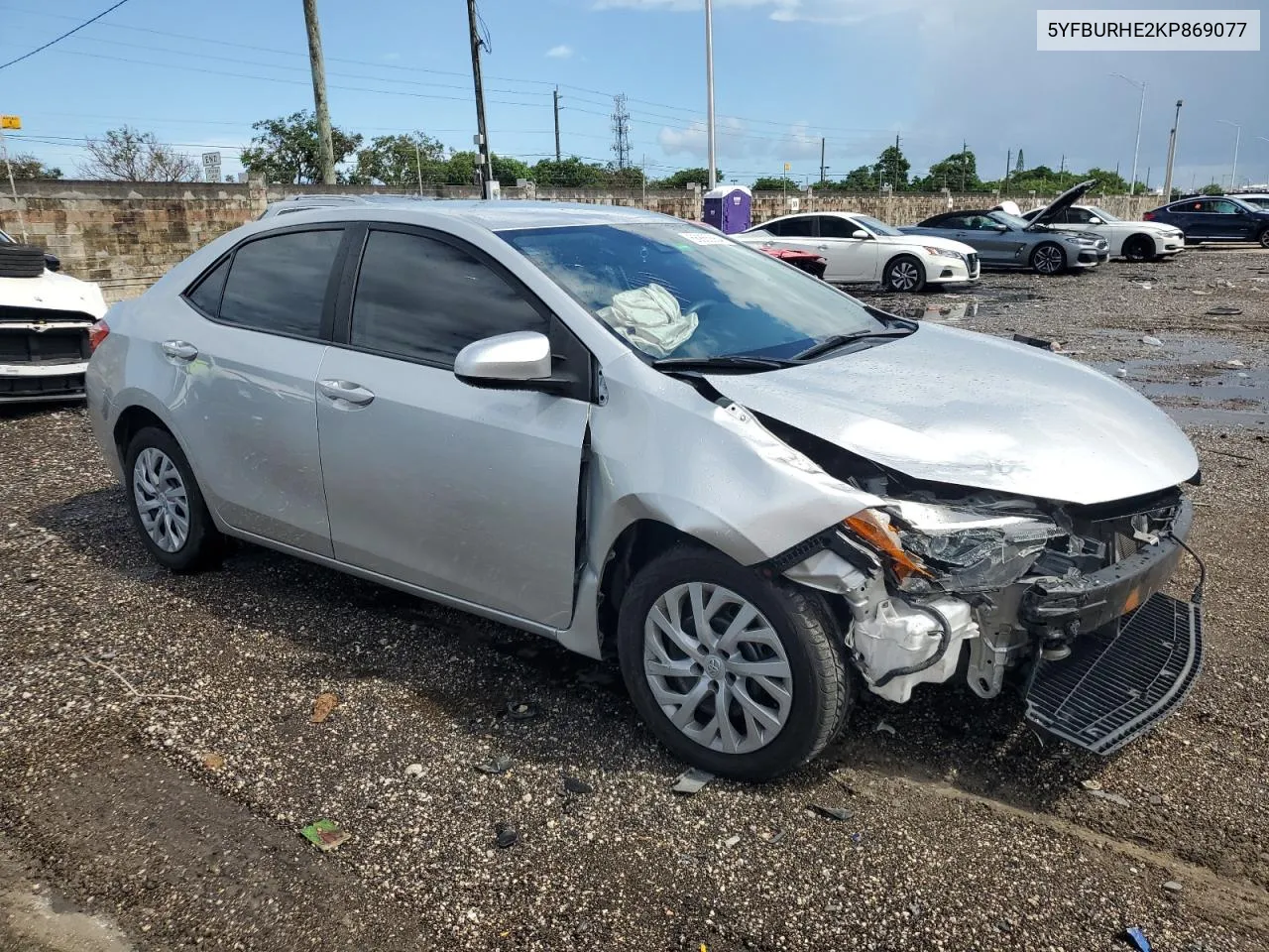 2019 Toyota Corolla L VIN: 5YFBURHE2KP869077 Lot: 66865664